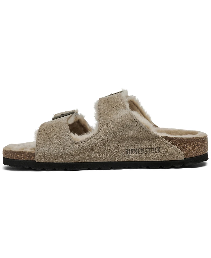 Birkenstock Women's Arizona Shearling Suede Leather Sandals from Finish Line