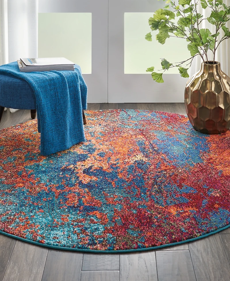 Nourison Home Celestial CES08 5'3"x5'3" Round Area Rug