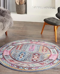 Nourison Home Vintage Kashan VKA06 4'x4' Round Area Rug