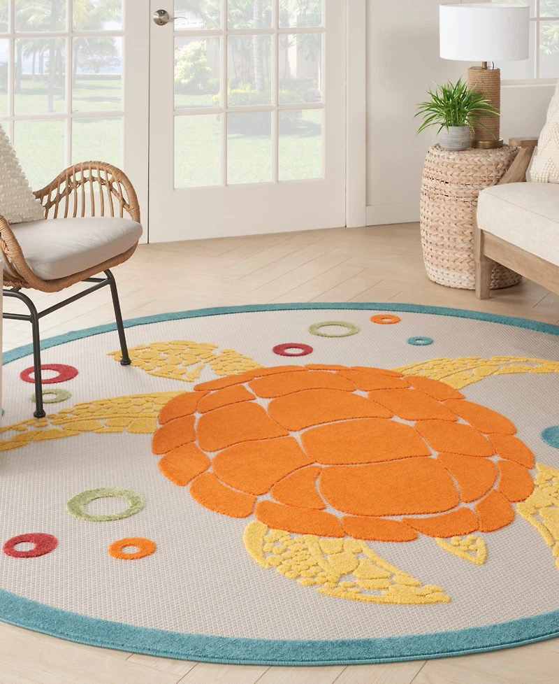 Nourison Home Aloha ALH27 5'3"x5'3" Round Area Rug
