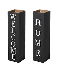 Glitzhome 30"H Double Side Boxed Welcome Home Porch Sign
