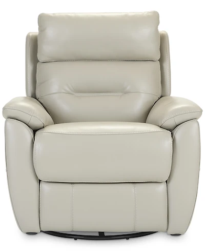Ossorio Leather Power Swivel Glide Recliner, Created for Macy's