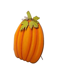 Glitzhome 37.5"H Fall Oversized Metal Pumpkin Yard Stake or Wall Decor