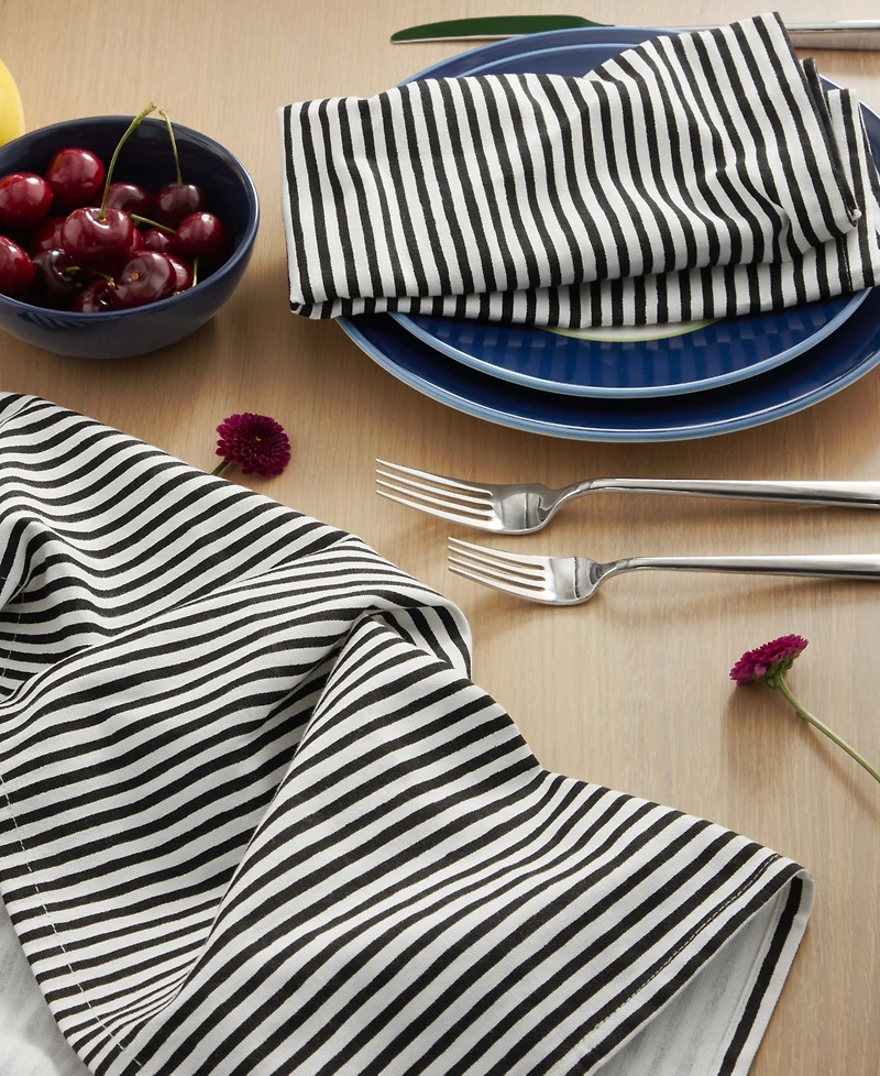 Kate Spade New York Hand Painted Shirting Stripe Napkin 20" x 20", Set of 4