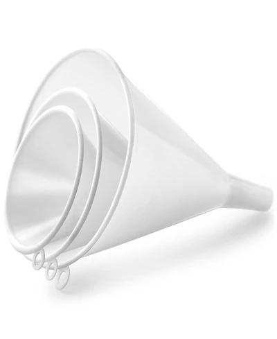 Zulay Kitchen 3-Pieces Plastic Funnel Set - Large, Medium, and Small Kitchen Funnels for Filling Bottles