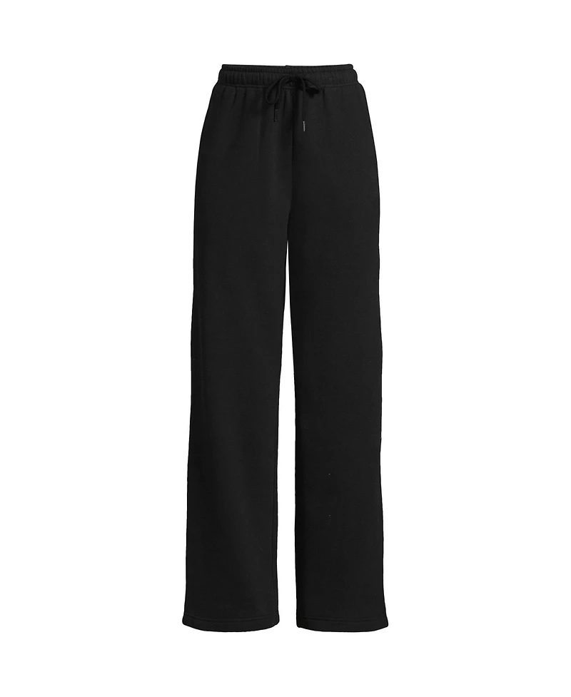 Lands' End Women's Tall Serious Sweats High Rise Relaxed Straight Leg Pants
