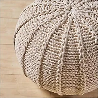 Streamdale Furniture Cozy Knitted Pouf: Style, Comfort, And Support