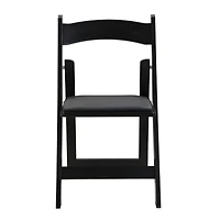 Streamdale Furniture Upholstered Folding Chair, Space Saving,Easy to Carry, 4PCS, Black cushion/Black shelf, Dining room