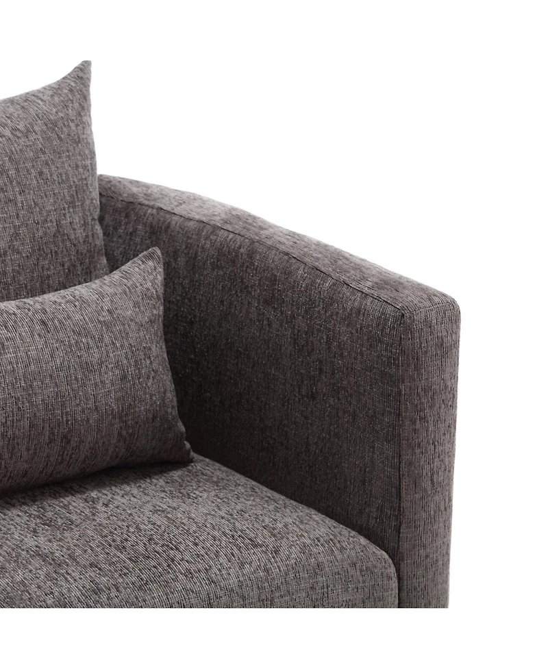 Simplie Fun Swivel Barrel Chair, Comfy Round Accent Sofa Chair for Living Room, 360 Degree Swivel Barrel Club Chair, Leisure Arm Chair for Nursery, Ho