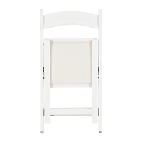 Streamdale Furniture Upholstered folding chair, space saving, easy to carry,, 4PCS, Beige cushion/white shelf, Dining room