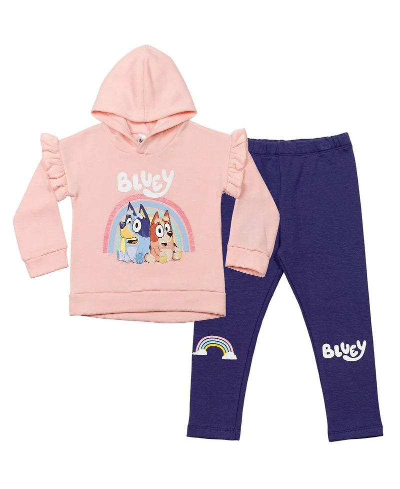 Bluey Toddler Girls Fleece Hoodie and Leggings Outfit Set