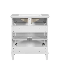 Streamdale 30" Vanity with Ceramic Basin and Adjustable Shelves