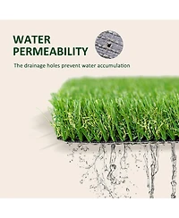 10' x 3' Artificial Turf Grass with Simulated Look & Feel Uv Protection, & Drain Holes for Rain, 1.25" Height