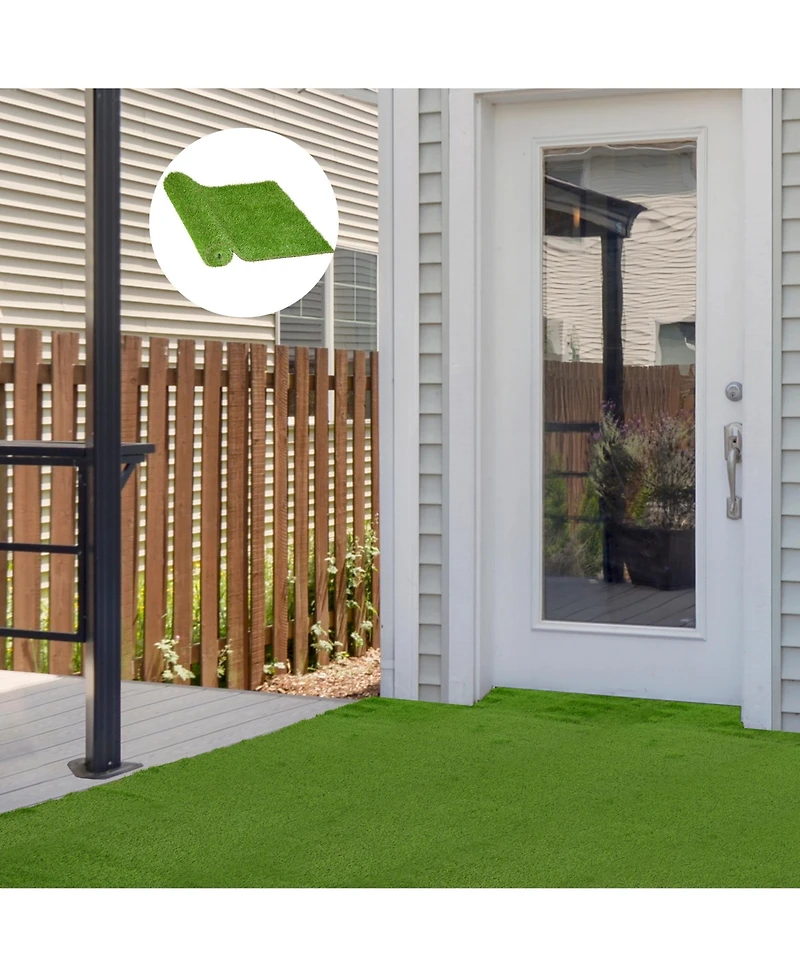 10' x 3' Artificial Turf Grass with Simulated Look & Feel Uv Protection, & Drain Holes for Rain, 1.25" Height