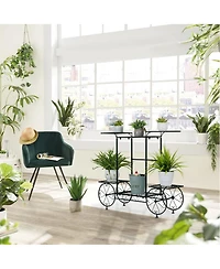 Unho Garden Wrought Iron Plant Stand 6 Tiers Flower Pots Display Rack Home Garden Decor
