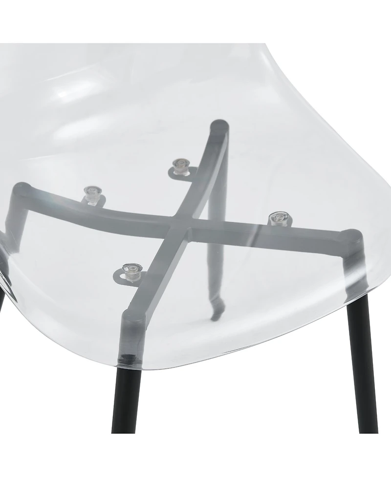 Streamdale Furniture Modern minimalist transparent dining chair, plastic chair, armless crystal chair, Nordic creative makeup stool, negotiation chair