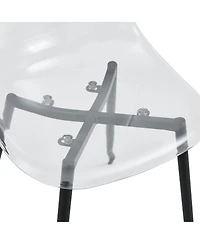 Streamdale Furniture Modern minimalist transparent dining chair, plastic chair, armless crystal chair, Nordic creative makeup stool, negotiation chair
