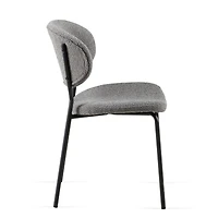 Streamdale Furniture Grey Boucle Fabric Dining Chairs Set of 2,Dining Chairs with Metal Legs for Dining Room, Kitchen, Living Room
