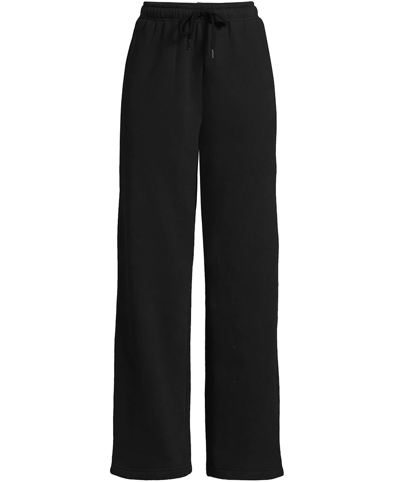 Lands' End Women's Serious Sweats High Rise Relaxed Straight Leg Pants