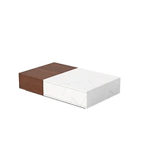 Streamdale Furniture Modern style walnut coffee table with two storage spaces