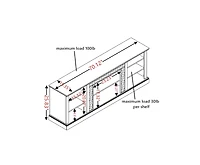 Streamdale Furniture Large Tv Desk Storage Rack with Faux Stacked Stone Surround, Media Console Table with Large Storage Cabinet, Modern Tv Stand with