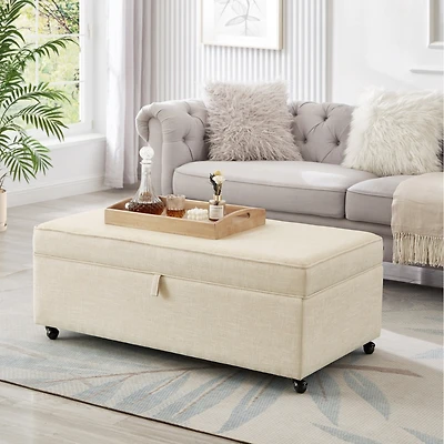 Streamdale Modular Storage Ottoman with Wheels and Large Storage