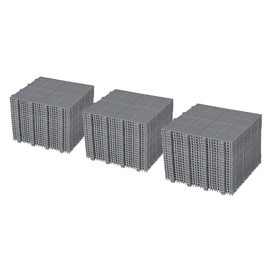 12 x 12 Inch Gray Interlocking Deck Tiles Plastic Waterproof Outdoor All Weather Anti-slip Bathroom Shower Balcony Porch Strong Weight Capacity Upto 6