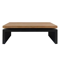 Streamdale Furniture Black and Natural Wood Living Room Table Versatile Coffee Table 2-Tiered Wood Tabletop Table 47.6" L 23.6" W 16.3" H