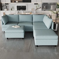 Streamdale Furniture Modular Sectional Sofa, Convertible Sofa Seat With Storage, Sleeper Sectional Sofa Set