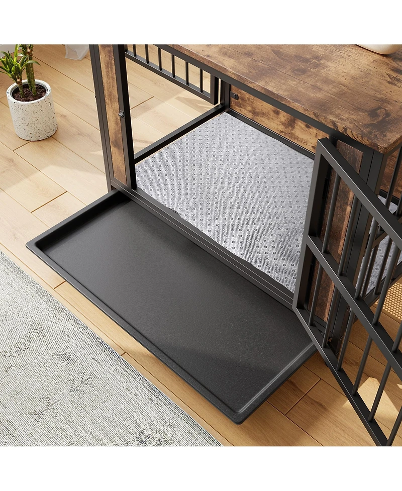 Streamdale Rustic Brown Dog Crate Table (32.8")