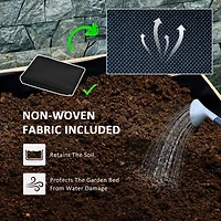 Streamdale Furniture Raised Garden Bed with Trellis, 2 Tier Wooden Elevated Planter Box with Legs and Metal Corners for Vegetables, Flowers, Herbs, Na