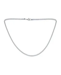 Bling Jewelry Masculine Venetian Box Chain Necklace Silver Tone Stainless Steel 3mm