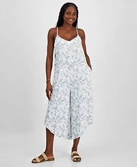 J Valdi Women's Scoop-Neck Sleeveless Swim Cover-Up Jumpsuit