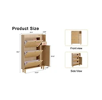 Streamdale Minimalist Storage Cabinet, Rattan Accent