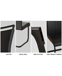 Streamdale Furniture 59" Rural Industrial Rectangular Mdf Wood Color Dining Table Set and Pu Armless Dining Chair Set 4. Kitchen Black Metal Table Leg