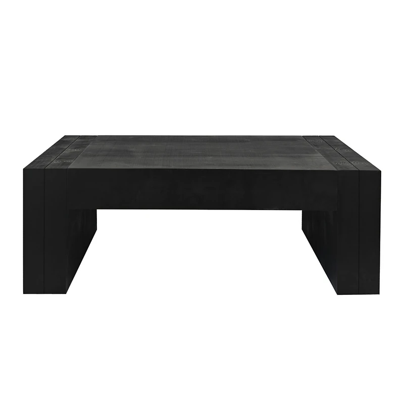 Streamdale Furniture Living Room Wood Table, Versatile Table, Black Wood Coffee Table, Modern Black Solid Wood Coffee Table