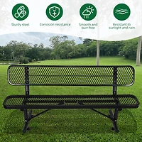 Streamdale 6 ft. Outdoor Steel Bench with Backrest in Black