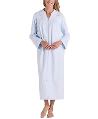 Miss Elaine Women's Embroidered Waffle-Knit Nightgown