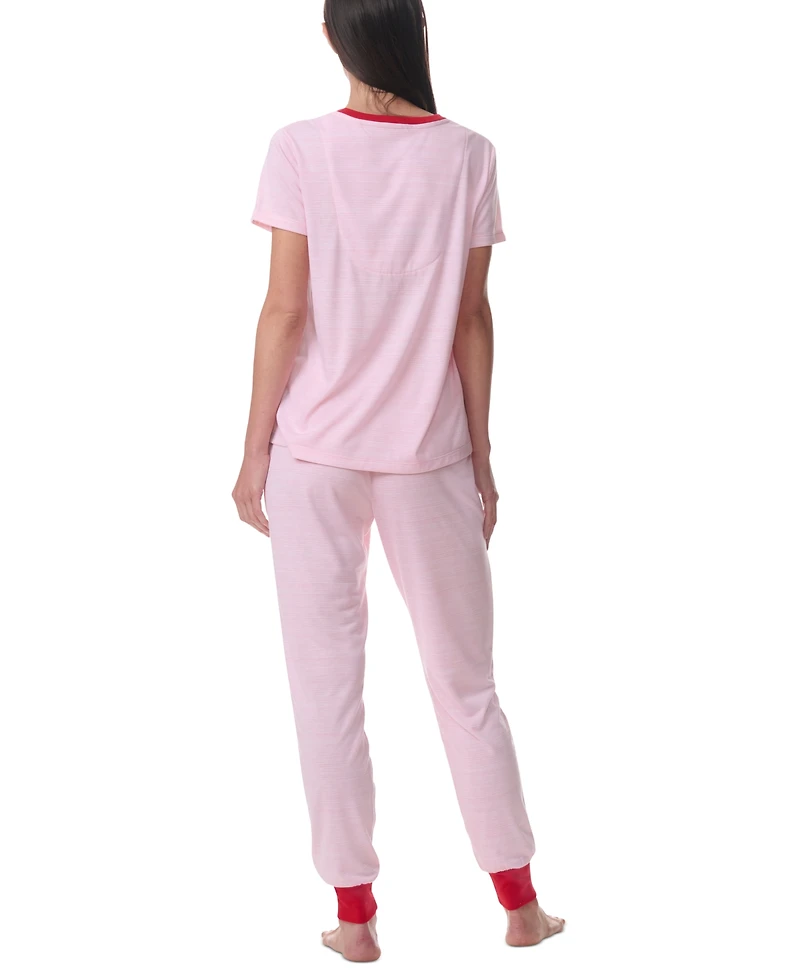 Tommy Hilfiger Women's Printed Short-Sleeve Tee & Jogger Set