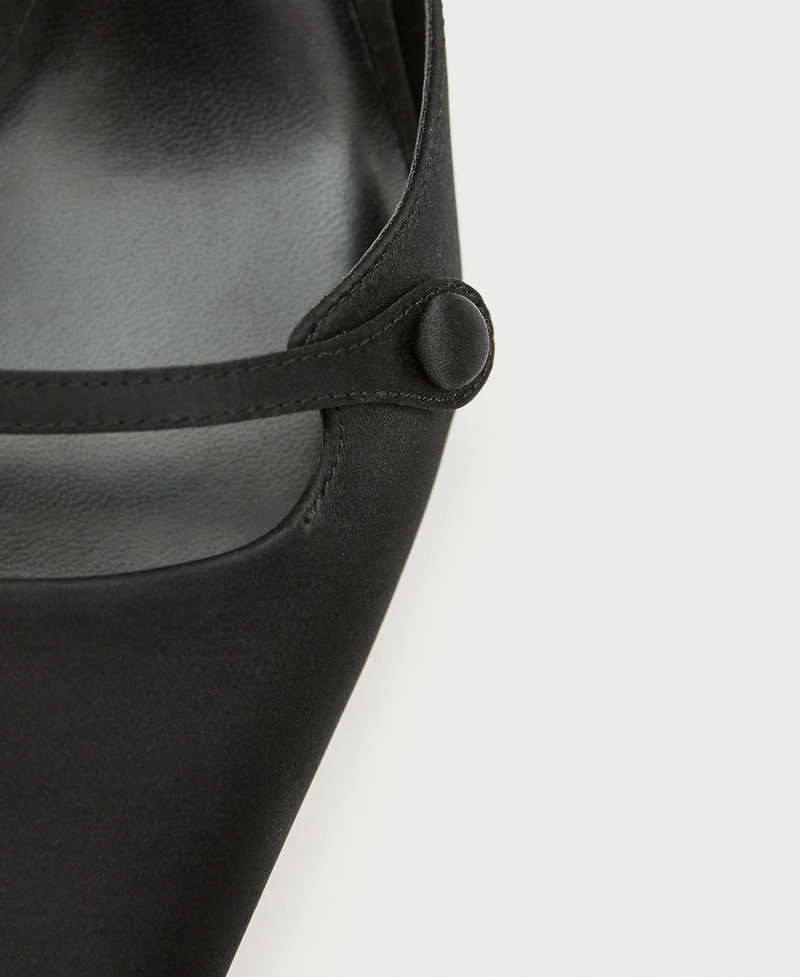 Mango Women's Satin Kitten Heel Shoes