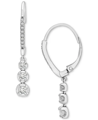 Diamond Drop Earrings (1/2 ct. t.w.) in 10k White Gold, Created for Macy's