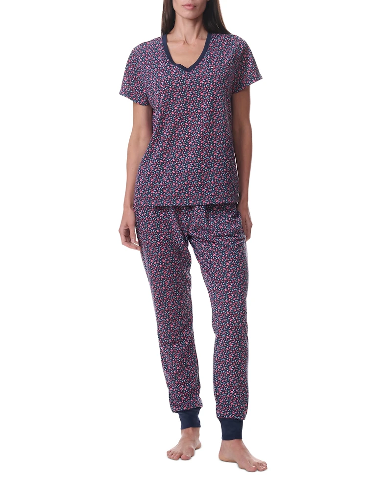 Tommy Hilfiger Women's Printed Short-Sleeve Tee & Jogger Set