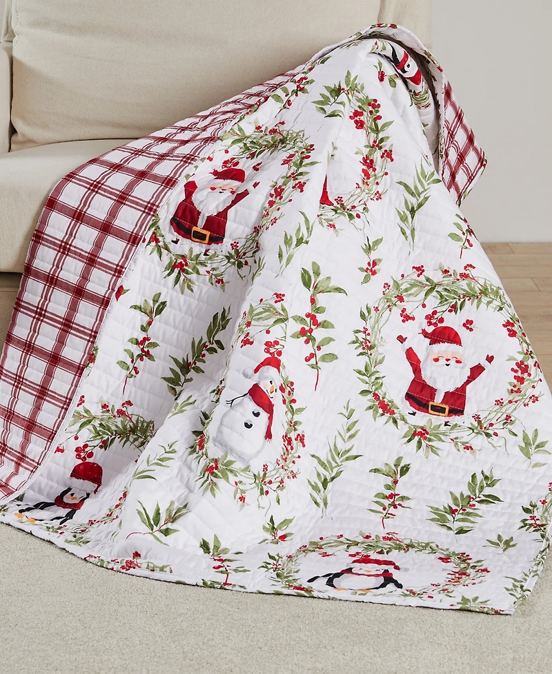 Levtex Merry Bright Pine Plaid Reversible Quilted Throw, 50" x 60"