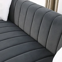 Streamdale Furniture A modern channel sofa take on a traditional Chesterfield, Grey color,3 seater