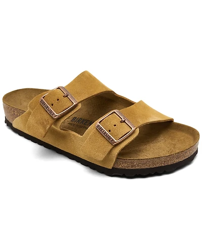 Birkenstock Men's Arizona Suede Leather Soft Footbed Casual Sandals from Finish Line