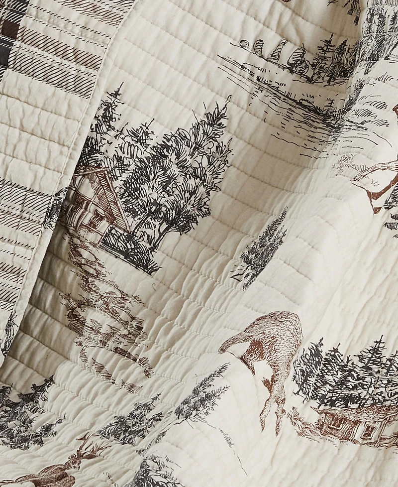 Levtex Lodge Toile Reversible Quilted Throw, 50" x 60"