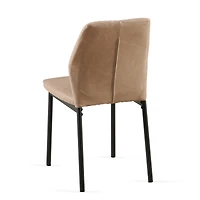 Simplie Fun Beige Pu Leather Dining Chairs Living Room Chair Modern Kitchen Armless Side Chair with Metal Legs(Set of 4)