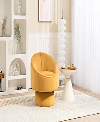 Streamdale Furniture Mid Century Modern Accent Chair with Wood Frame, Upholstered Swivel Chair For Living Room Chairs with Waist Cushion, Reading Armc