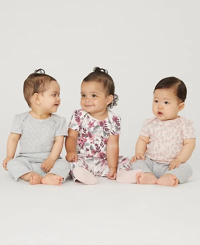 Huggies Baby Girls Organic Short Sleeve Bodysuits 3-Pack