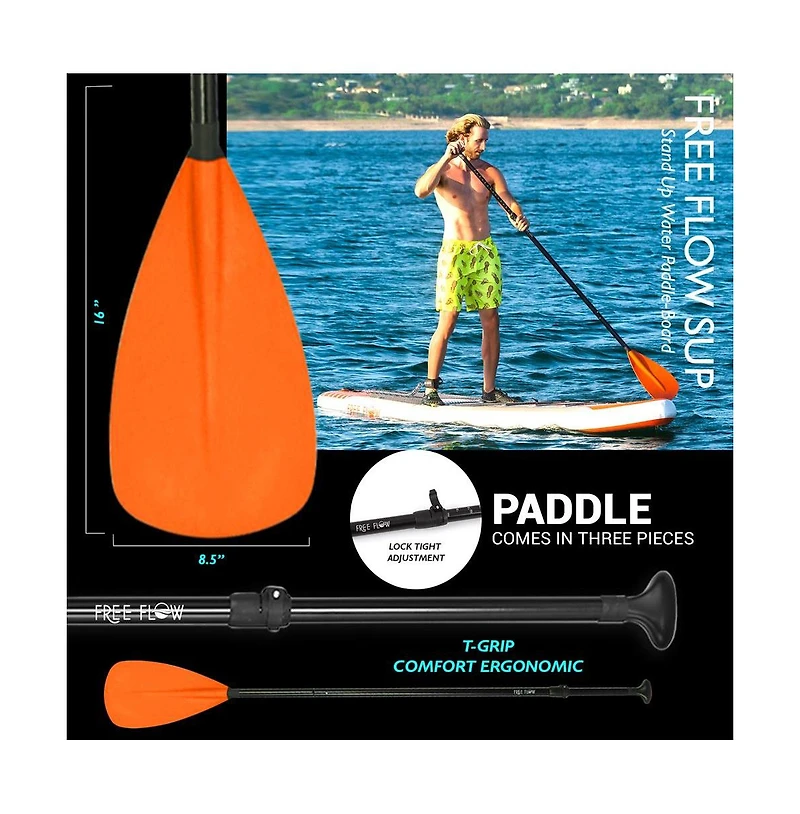 SereneLife Free-Flow Inflatable Stand-Up Paddle-Board (Sup), 10.5 ft.